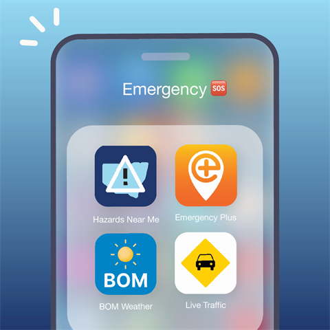 Phone showing emergency apps